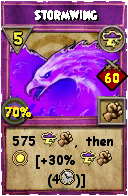 Wizard101 Storm spell card: Stormwing, Spell ID 1103