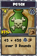 Wizard101 Shadow spell card: Poison, Spell ID 1057