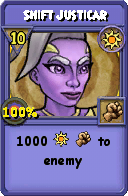 Wizard101 Sun spell card: Shift Justicar, Spell ID 1039