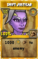 Wizard101 Sun spell card: Shift Justicar, Spell ID 1039