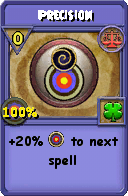 Wizard101 Balance spell card: Precision, Spell ID 1210