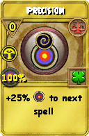 Wizard101 Balance spell card: Precision, Spell ID 1665