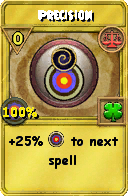 Wizard101 Balance spell card: Precision, Spell ID 1666