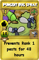 Wizard101 Gardening spell card: Pungent Bug Spray, Spell ID 1183