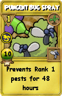 Wizard101 Gardening spell card: Pungent Bug Spray, Spell ID 1117