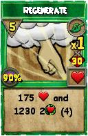 Wizard101 Life spell card: Regenerate, Spell ID 1448