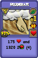 Wizard101 Life spell card: Regenerate, Spell ID 1447