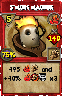 Wizard101 Fire spell card: S'More Machine, Spell ID 1805