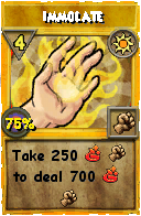 Wizard101 Sun spell card: Immolate, Spell ID 1066