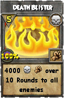 Wizard101 Death spell card: Death Blister, Spell ID 1561