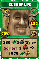 Wizard101 Life spell card: Scion of Life, Spell ID 1154