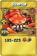 Wizard101 Balance spell card: Scorpion, Spell ID 1200