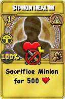 Wizard101 Myth spell card: Siphon Health, Spell ID 1586