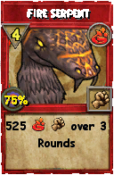 Wizard101 Fire spell card: Fire Serpent, Spell ID 1826