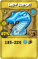 Wizard101 Ice spell card: Snow Serpent, Spell ID 1387