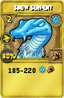 Wizard101 Ice spell card: Snow Serpent, Spell ID 1308