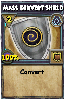 Wizard101 Shadow spell card: Mass Convert Shield, Spell ID 1136