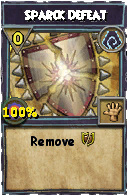 Wizard101 Shadow spell card: Sparck Defeat, Spell ID 1712