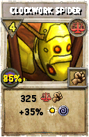 Wizard101 Balance spell card: Clockwork Spider, Spell ID 1560