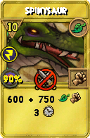 Wizard101 Life spell card: Spinysaur, Spell ID 1793