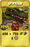 Wizard101 Life spell card: Spinysaur, Spell ID 1794