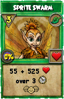 Wizard101 Life spell card: Sprite Swarm, Spell ID 1664
