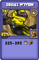 Wizard101 Storm spell card: Squall Wyvern, Spell ID 1406