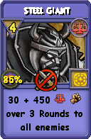 Wizard101 Balance spell card: Steel Giant, Spell ID 1284