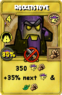 Wizard101 Storm spell card: Rocketstove, Spell ID 1348