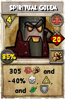 Wizard101 Balance spell card: Spiritual Golem, Spell ID 1841