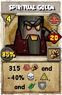 Wizard101 Balance spell card: Spiritual Golem, Spell ID 1840
