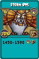 Wizard101 Storm spell card: Storm Owl, Spell ID 1577