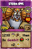 Wizard101 Storm spell card: Storm Owl, Spell ID 1745