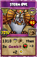 Wizard101 Storm spell card: Storm Owl, Spell ID 1748