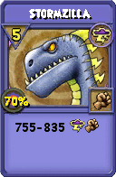 Wizard101 Storm spell card: Stormzilla, Spell ID 1412