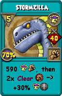 Wizard101 Storm spell card: Stormzilla, Spell ID 1253