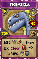 Wizard101 Storm spell card: Stormzilla, Spell ID 1251