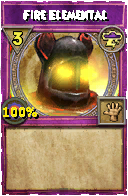 Wizard101 Storm spell card: Fire Elemental, Spell ID 1291