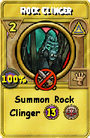 Wizard101 Myth spell card: Rock Clinger, Spell ID 1828