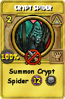 Wizard101 Myth spell card: Crypt Spider, Spell ID 1775