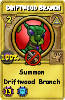 Wizard101 Myth spell card: Driftwood Branch, Spell ID 1891