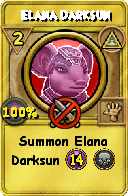 Wizard101 Myth spell card: Elana Darksun, Spell ID 1700