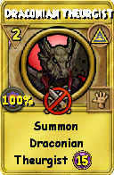 Wizard101 Myth spell card: Draconian Theurgist, Spell ID 1896