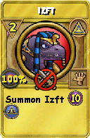 Wizard101 Myth spell card: Izft, Spell ID 1704