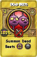 Wizard101 Myth spell card: Dead Beets, Spell ID 1702