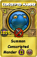 Wizard101 Myth spell card: Conscripted Mander, Spell ID 1778