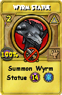 Wizard101 Myth spell card: Wyrm Statue, Spell ID 1610