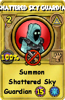Wizard101 Myth spell card: Shattered Sky Guardian, Spell ID 1607