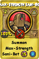 Wizard101 Myth spell card: Max-Strength Sani-Bot, Spell ID 1829