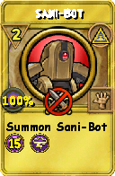 Wizard101 Myth spell card: Sani-Bot, Spell ID 1897
